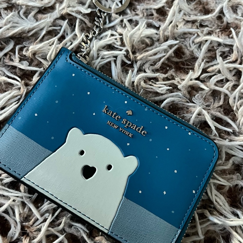 Kate Spade Blue Bear Card Holder
